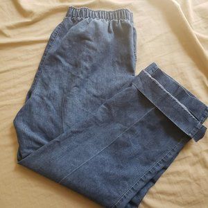 Petite stretch-like paper bag jeans